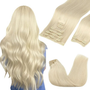 Extensiones Cabello Humano 40cm Rubio Platino
