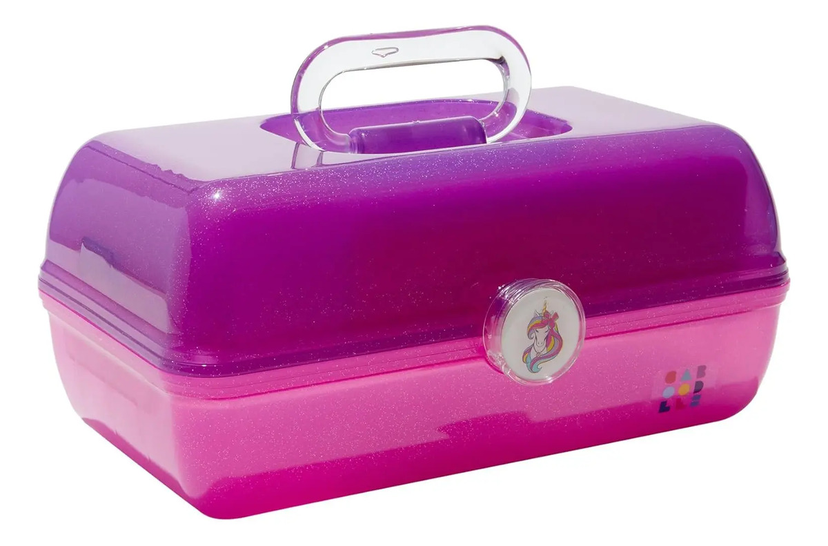 Maleta De Maquillaje Viajera Morada Y Rosa, 20x32x15 Cm Rosa - Image 2