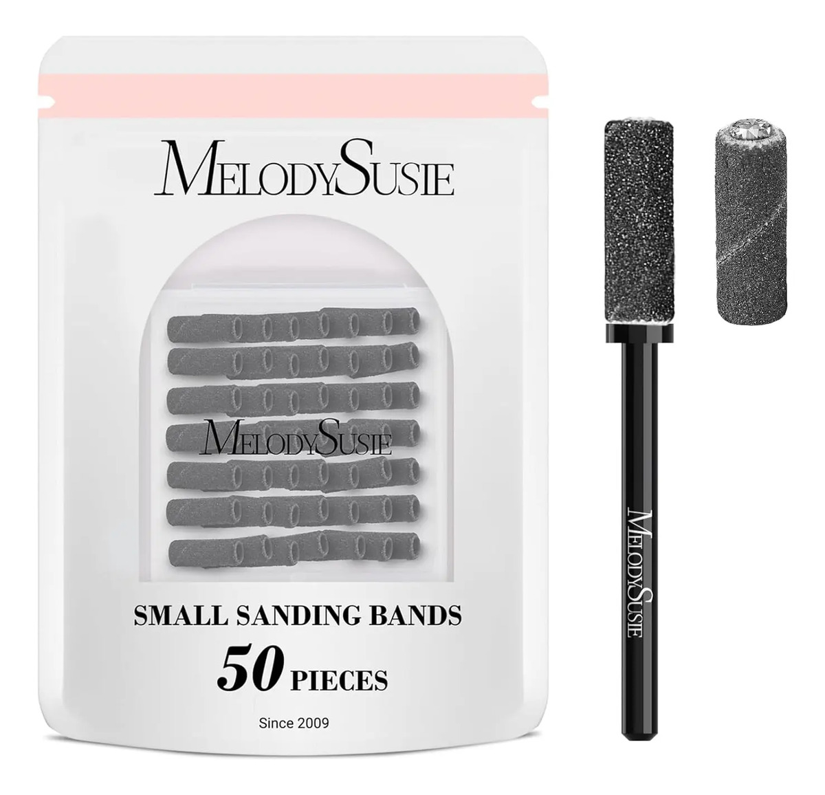 Brocas De Uñas Melodysusie 50 Piezas Con Banda De Lija Fino
