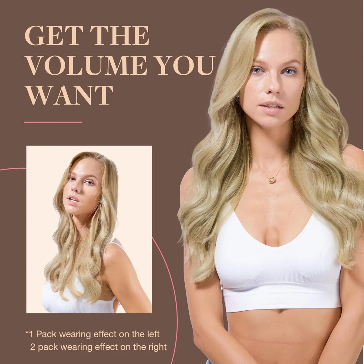 Extensiones Cabello Humano Rizado 35 Cm Marrón Claro - Image 7