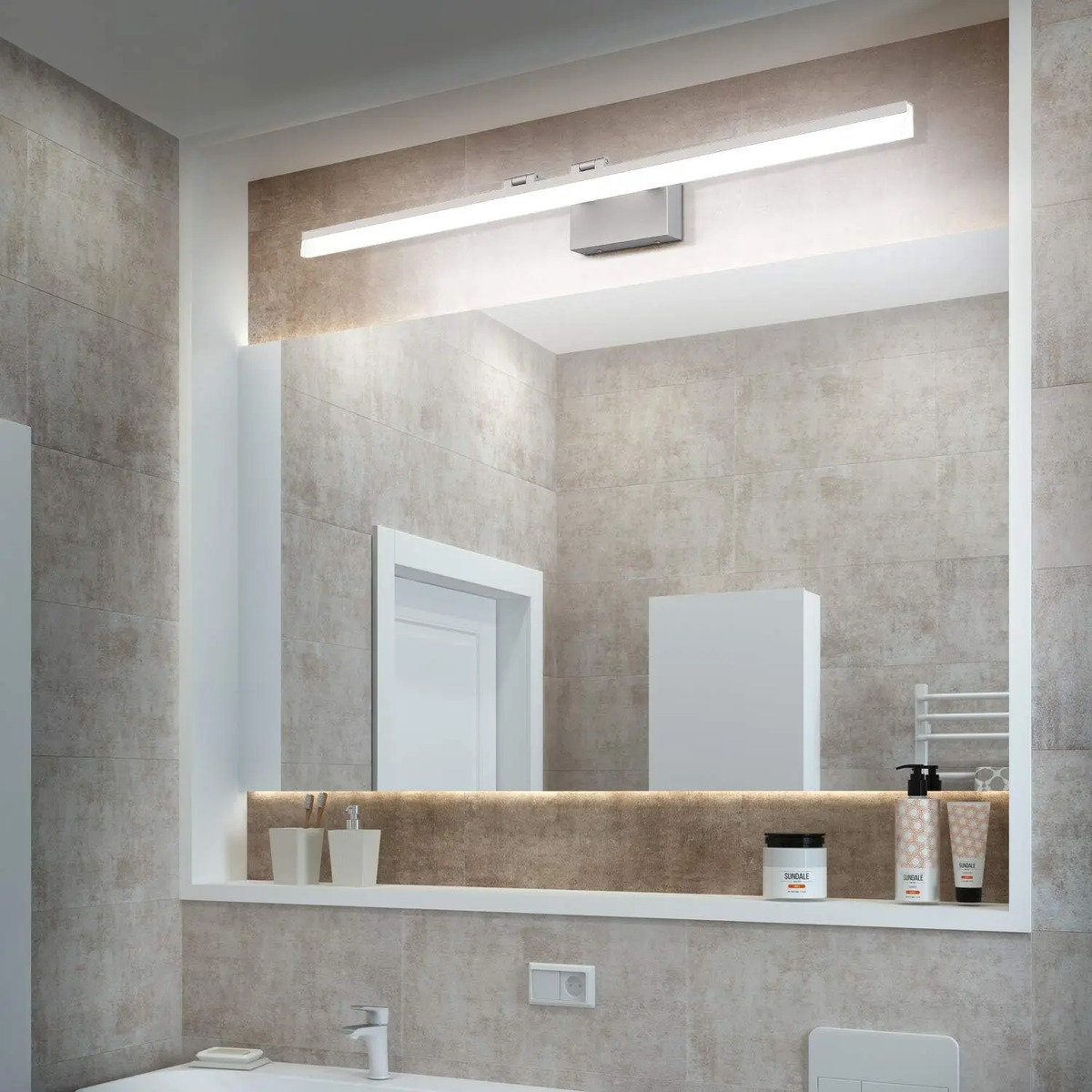 Luz Led Plateada, 120 Cm Larga, Ajuste Brillo Y Acabado Alum - Image 4