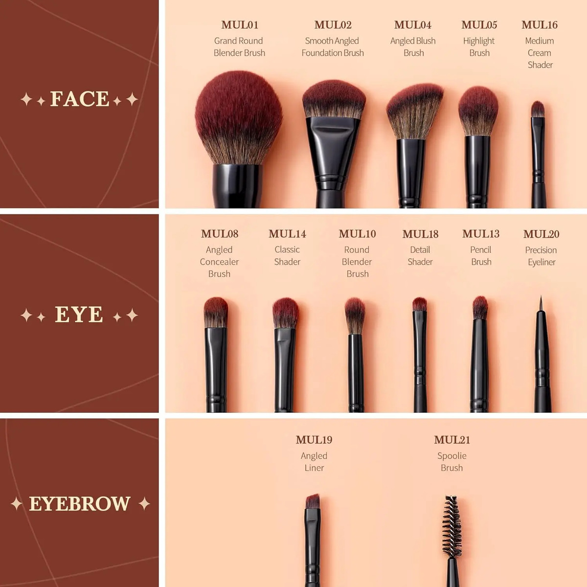 Pinceles De Maquillaje Profesionales Veganos De 13 Piezas En Negro - Image 2