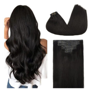 Cabello Humano Natural 50cm Negro Negro