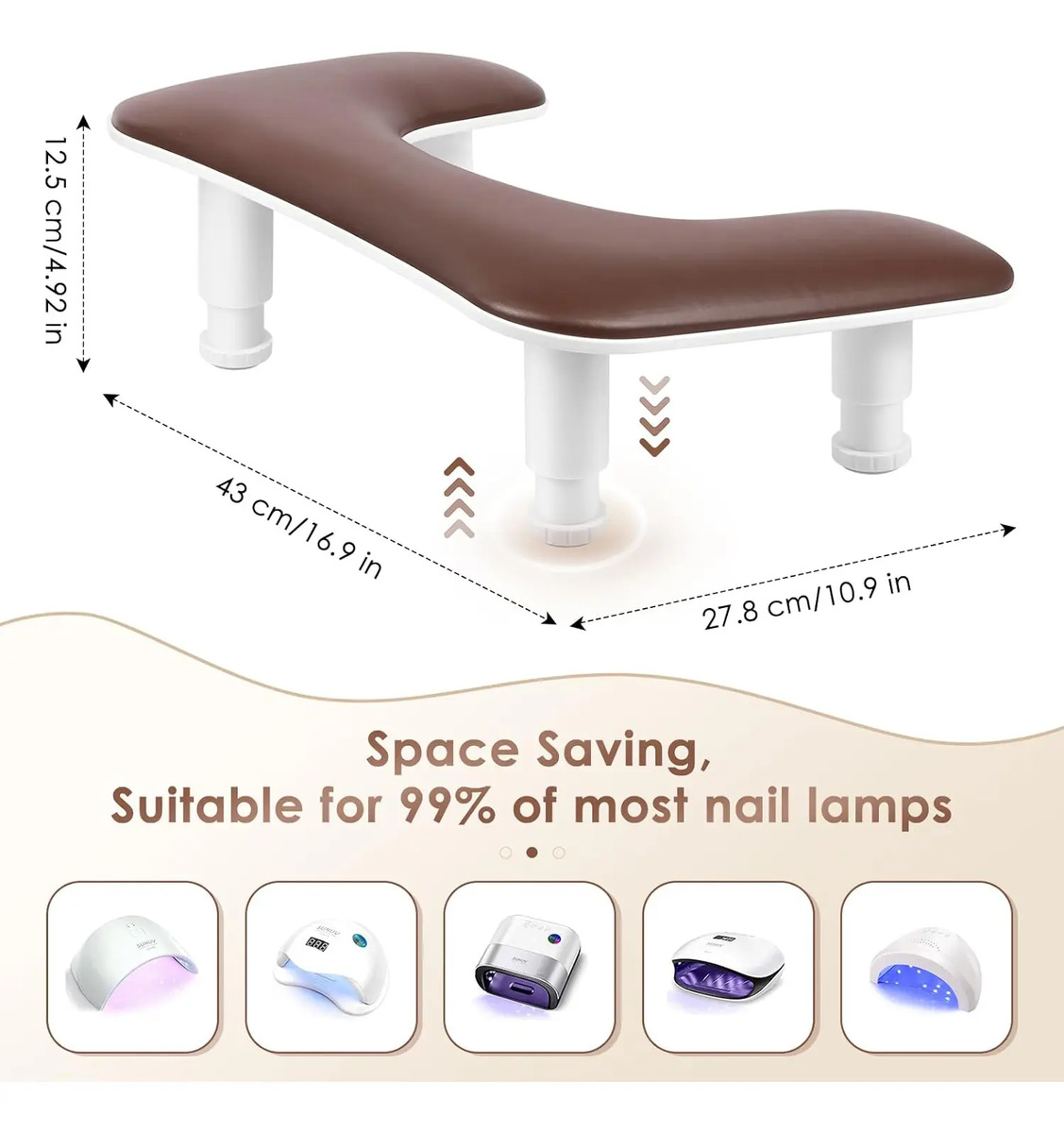 Reposabrazos De Manicura Ajustable En Forma De U Para Técnic - Image 6