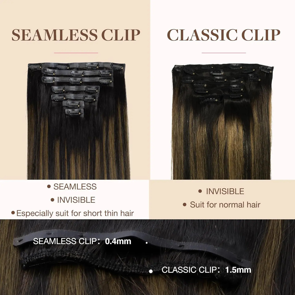 Extensiones Cabello Humano 45cm 110g Balayage Marrón - Image 4