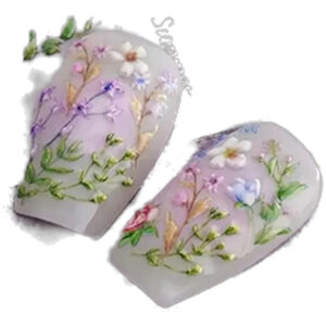 Stickers De Flores Para Uñas De Arte Con Hojas Y Plantas Aut