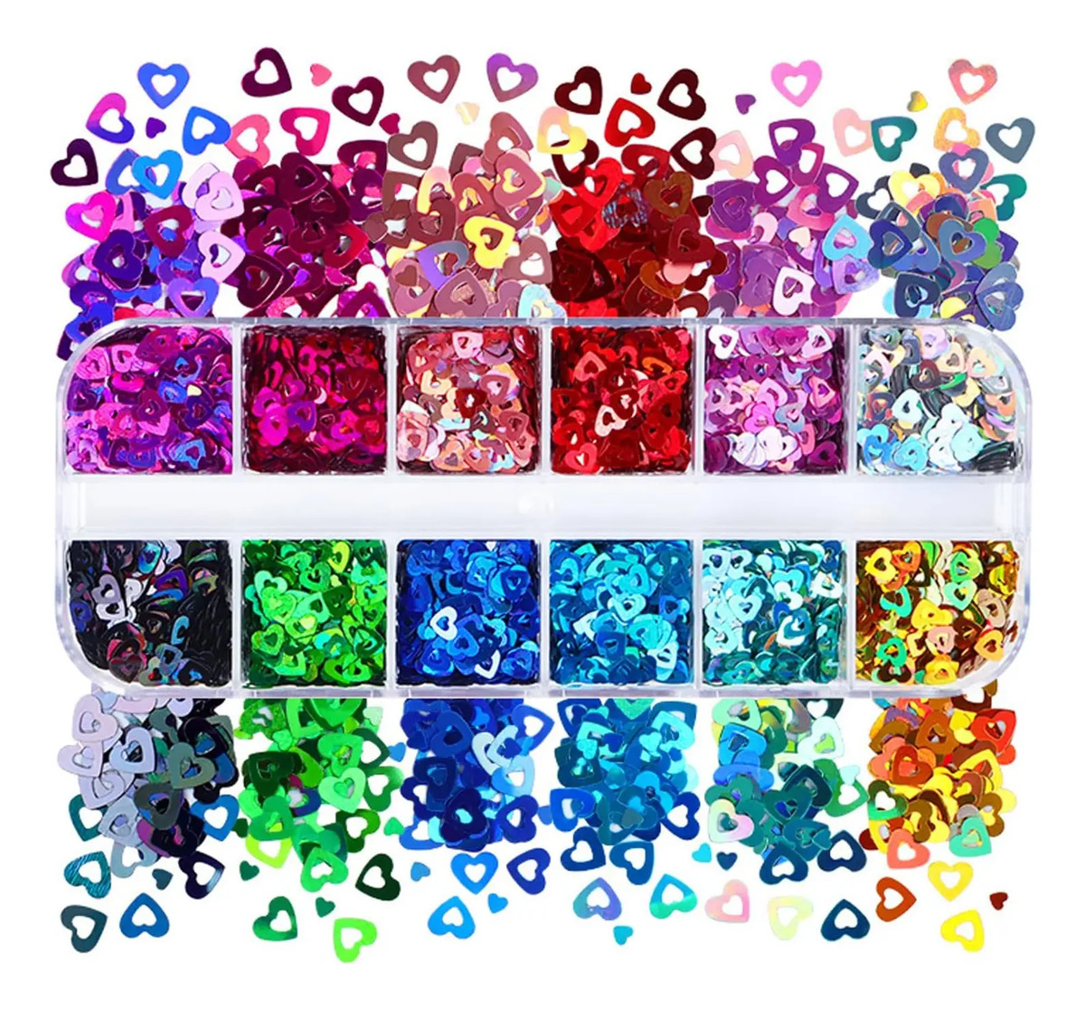 Decoraciones De Uñas Con Corazones Holográficos Y Purpurina - Image 5