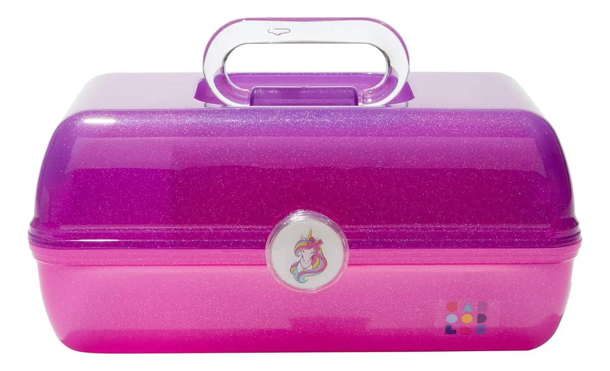 Maleta De Maquillaje Viajera Morada Y Rosa, 20x32x15 Cm Rosa
