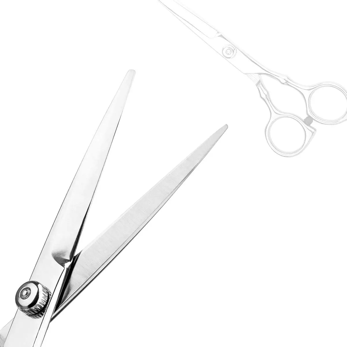 Tijeras De Corte Para Cabello Profesional Kit Con Peine Y Es Plateado - Image 4