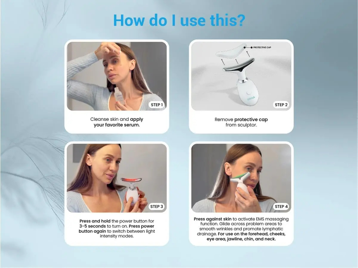 Masajeador Facial 3 En 1 Con Luz Roja, Mejora Arrugas Y Manc - Image 8