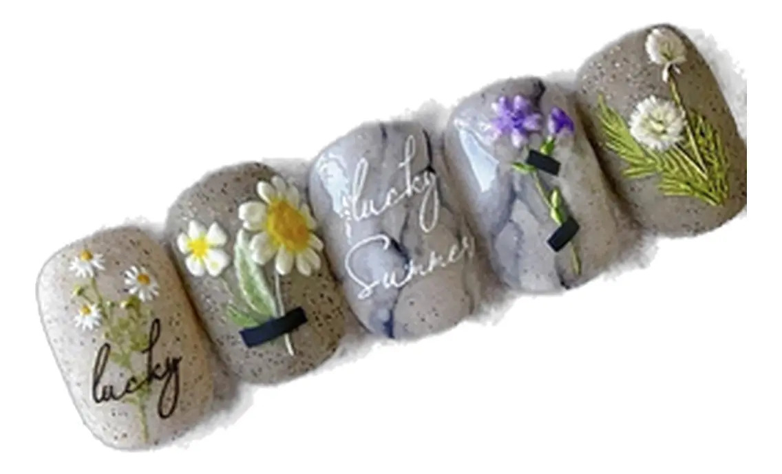 Pegatinas De Flores Para Uñas Con Diseños De Margaritas Y Gi