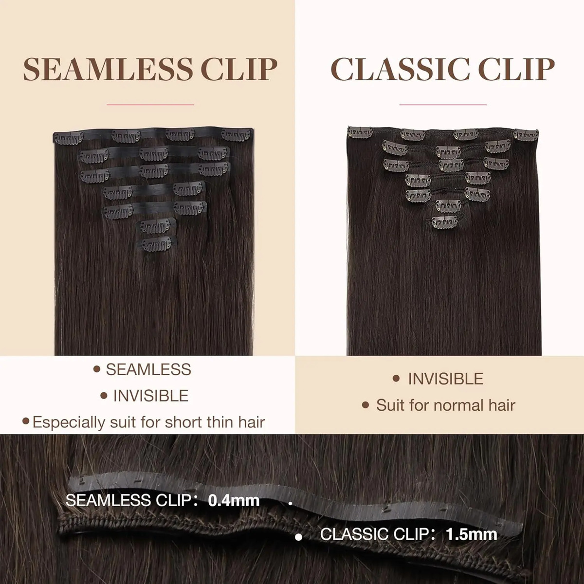 Cabello Humano, Remi, Castaño Claro 41 Cm Castaño Claro - Image 4