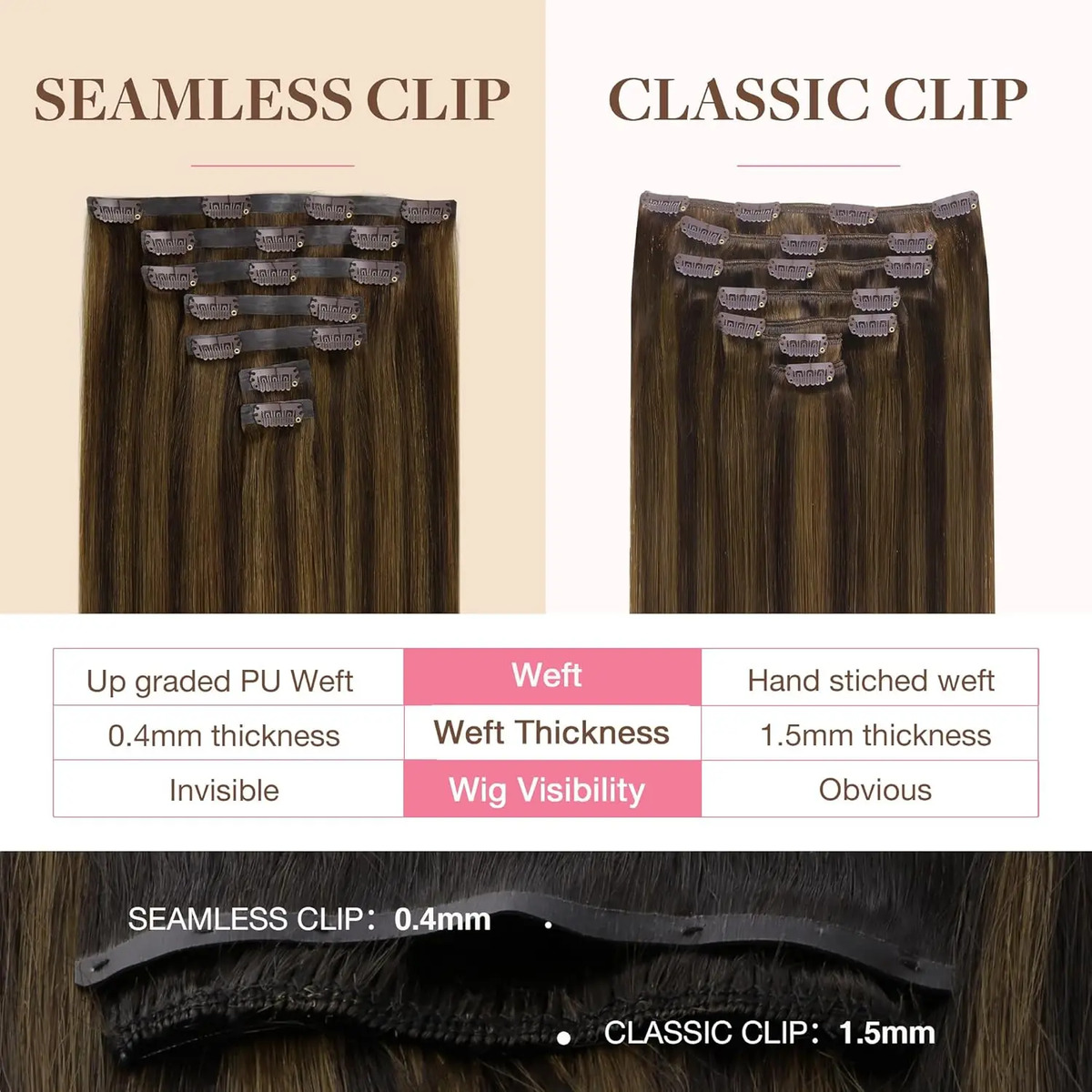 Extensiones De Cabello Humano Remy 45 Cm Marrones - Image 3