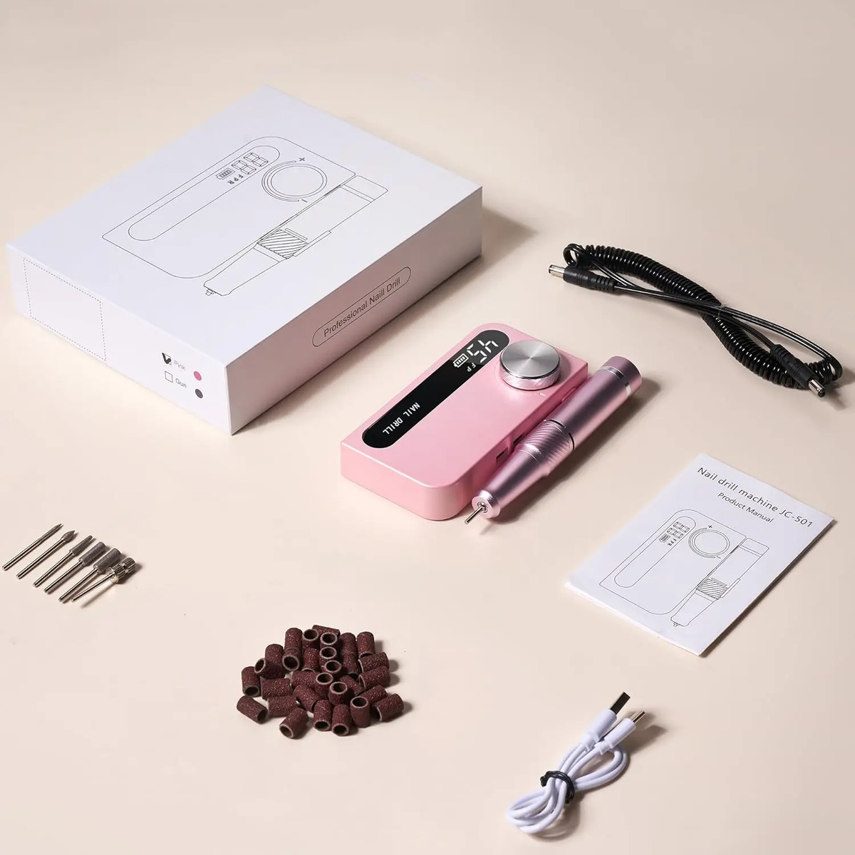Lima De Uñas Portátil Recargable Rosa - Image 7