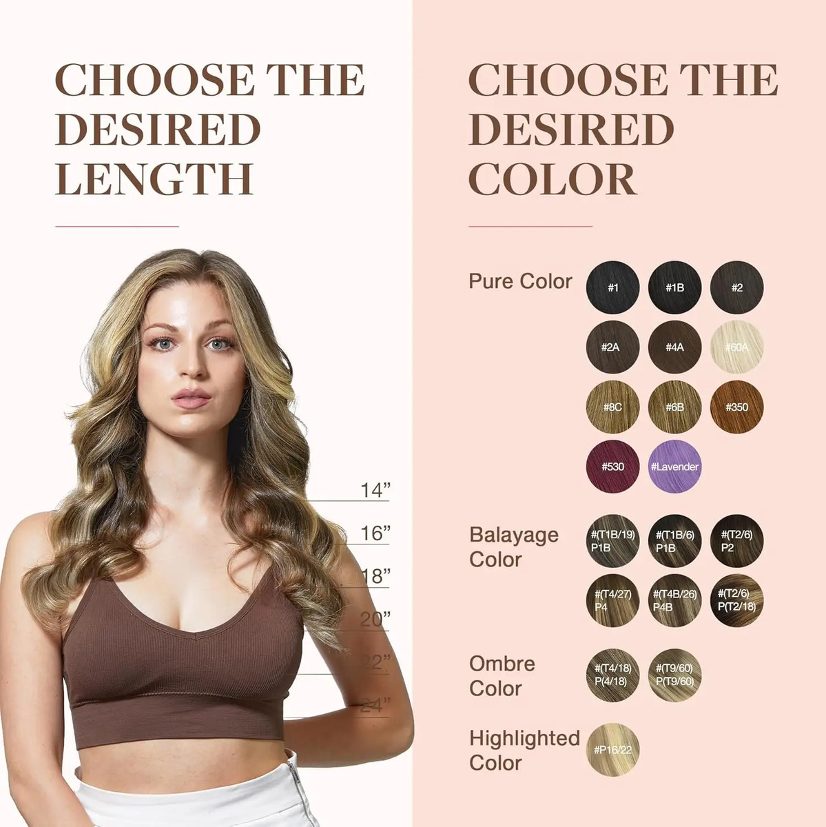 Cabello Humano 40cm Para Mujer Ombré Castaño A Rubio - Image 8