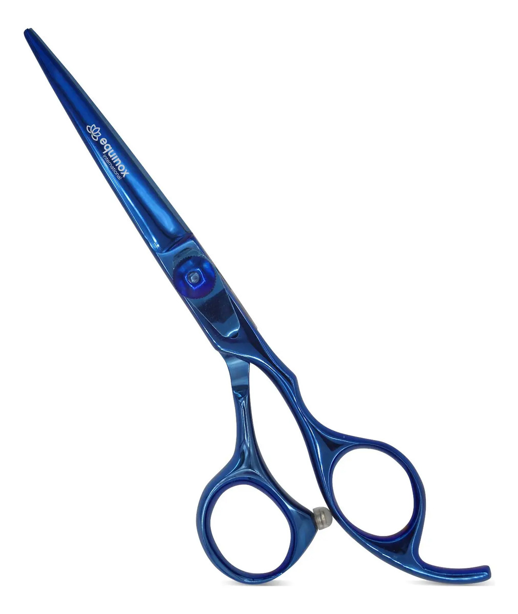 Tijeras De Cabello Profesionales Equinox Razor Edge De Acero Azul