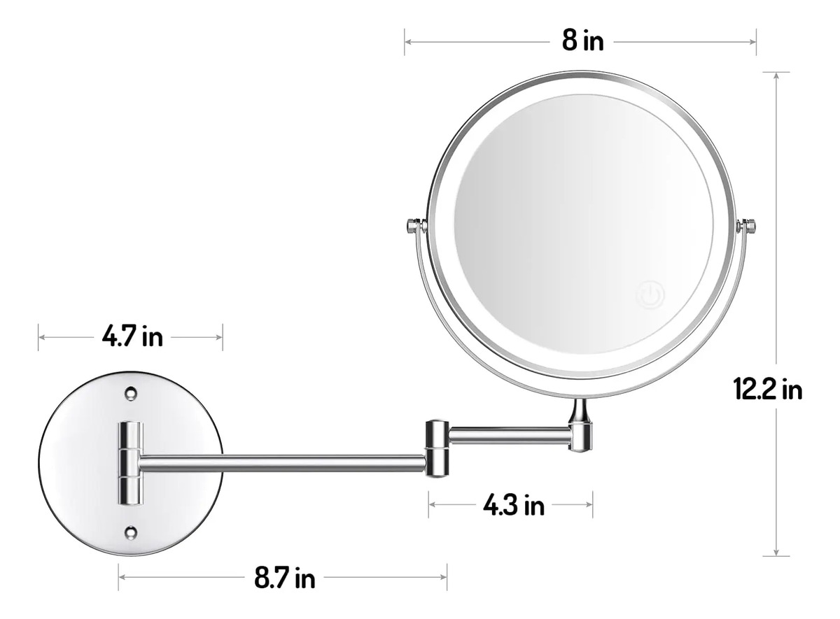Espejo De Maquillaje Doble Cara De 20 Cm Con Luces Led - Image 8