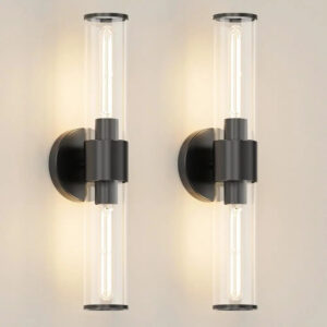 Conjunto De Dos Luces Para Espejo En Color Negro Mate.
