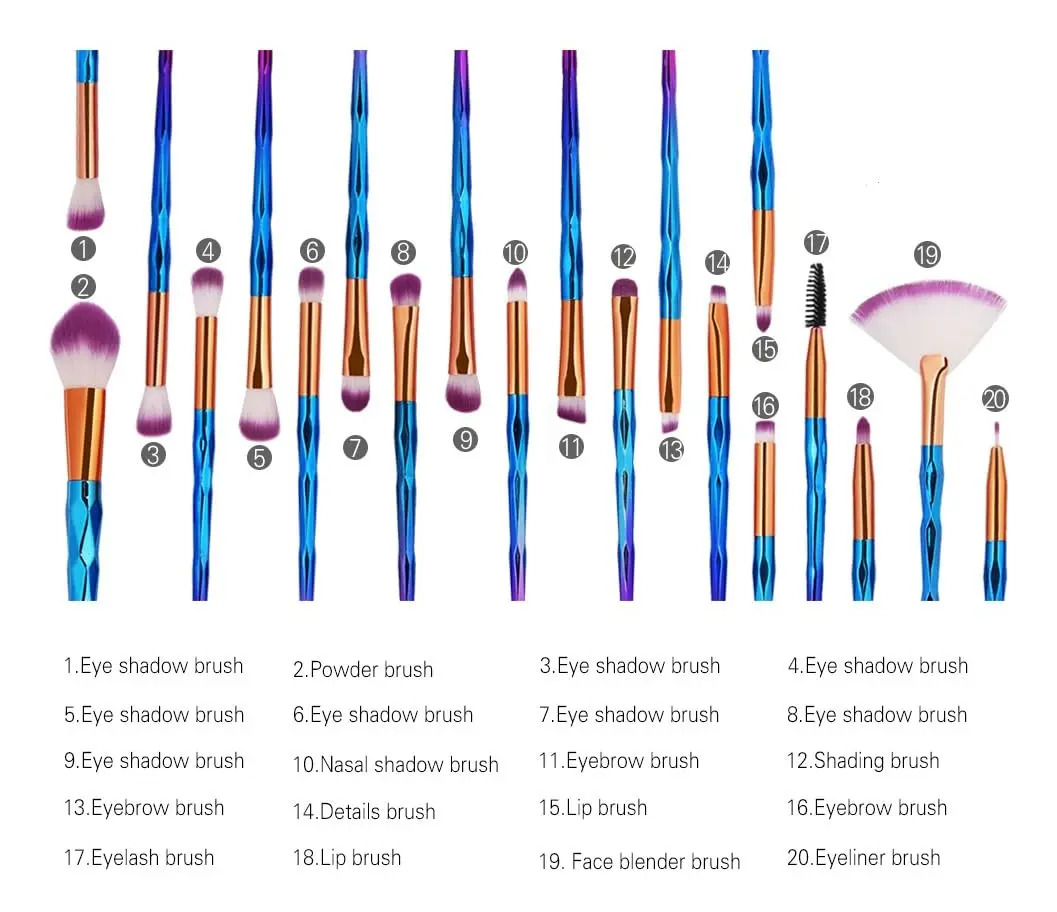 Conjunto De 20 Piezas De Brochas De Maquillaje Para Ojos Y L - Image 4