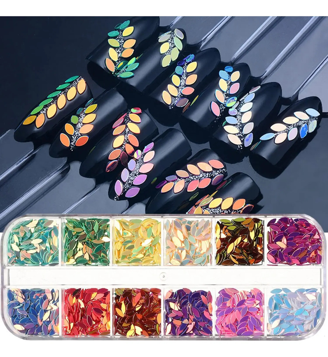 Decoraciones Brillantes De Uñas Con Hojas Holográficas De 12 - Image 6