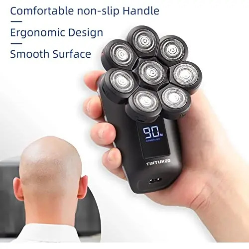 Afeitadoras Cabeza Eléctrica Bateria Hombres Calvos Blanco - Image 6