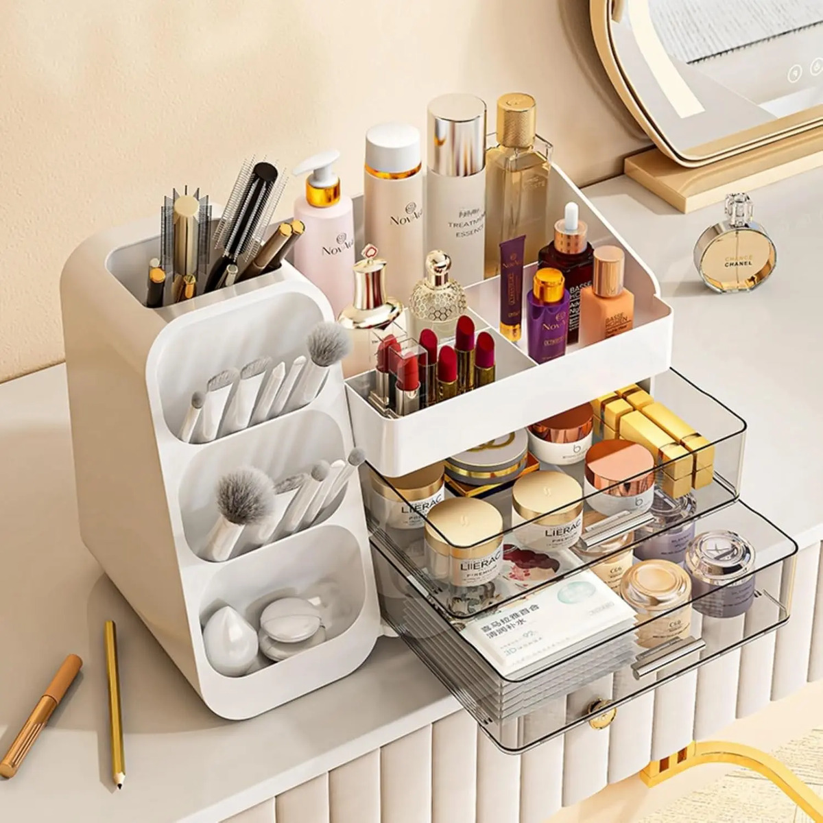 Exhibidor De Cosméticos Para Tus Esenciales De Belleza Blanc - Image 5