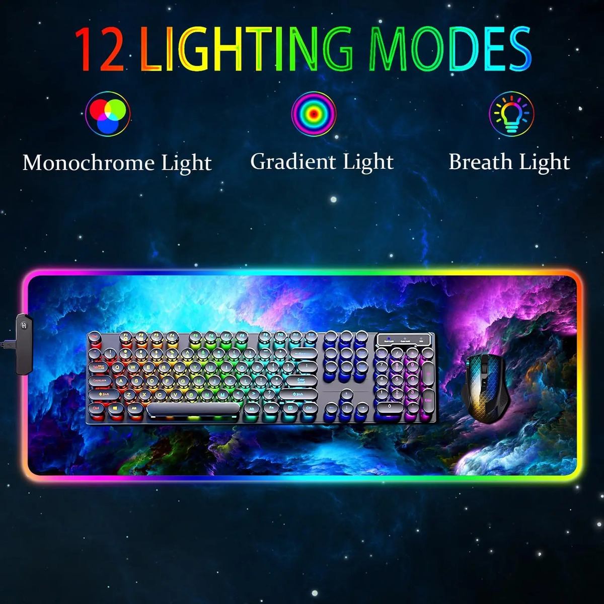 Plancha De Ratón Rgb 80x30 Cm Con Base De Goma No Deslizante - Image 2