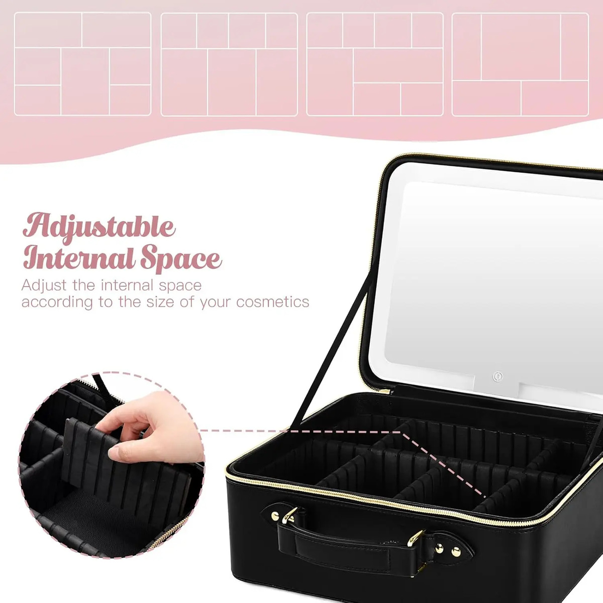 Bolso De Maquillaje Yofuly, 30 Cm, Caja Mediana Negra - Image 3