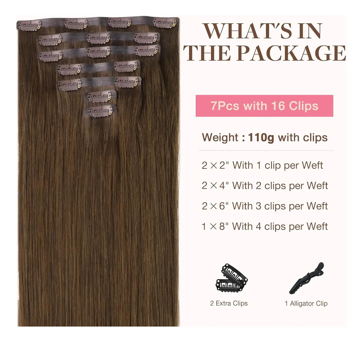 Extensiones Cabello Remy 40cm Marrón Chocolate - Image 2