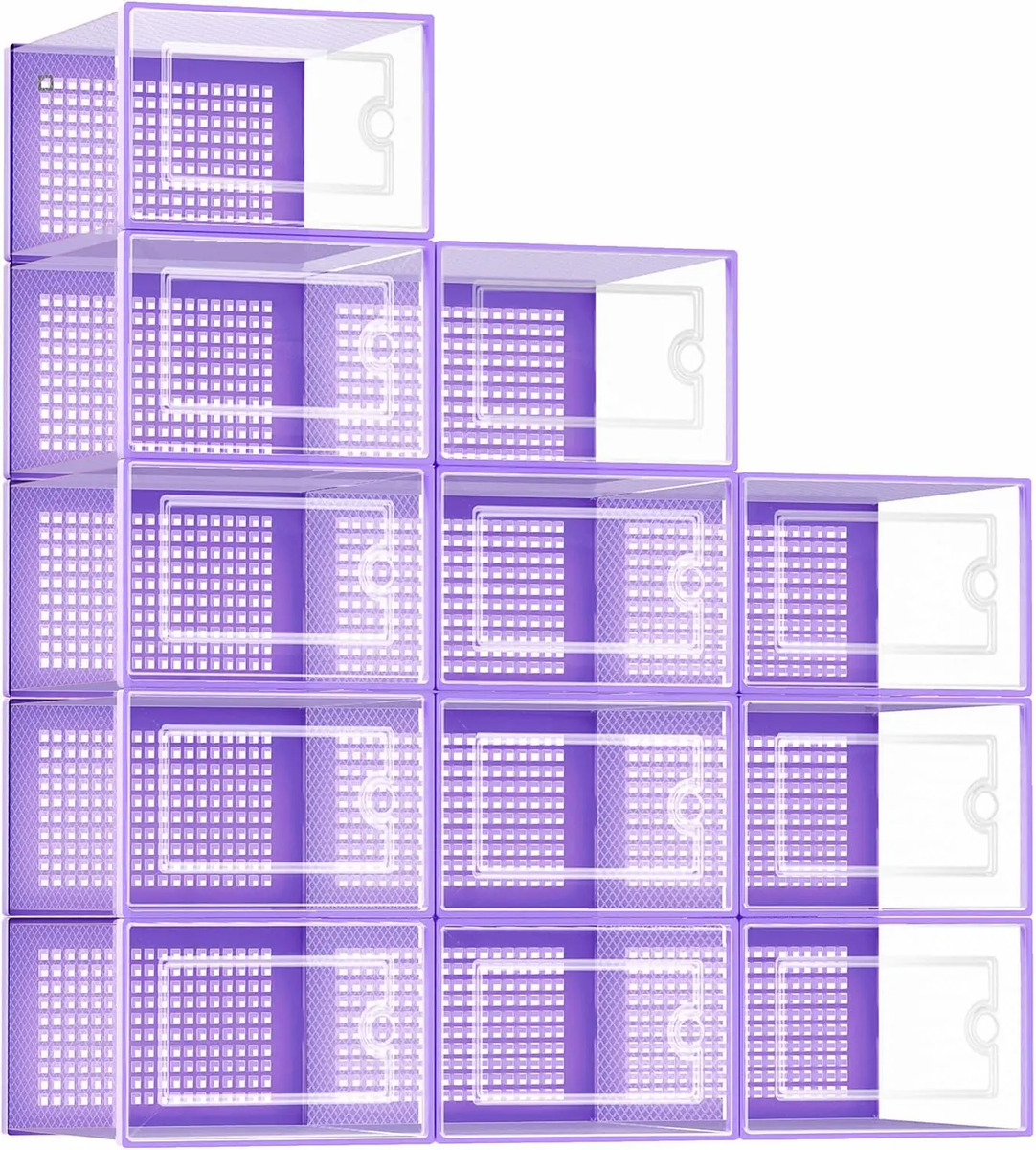 Organizadores Kuject, 12 Cajas Transparentes Con Tapas Morad