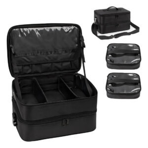 Bolso De Maquillaje Profesional Con 2 Bolsillos Y Correa Negro
