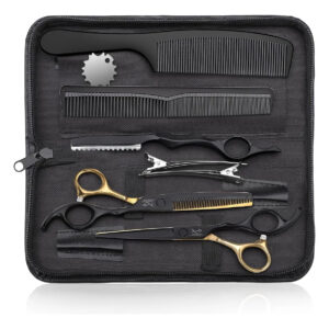 Tijeras De Peluquería Profesionales Jason De 16 Centímetros Negro Y Dorado