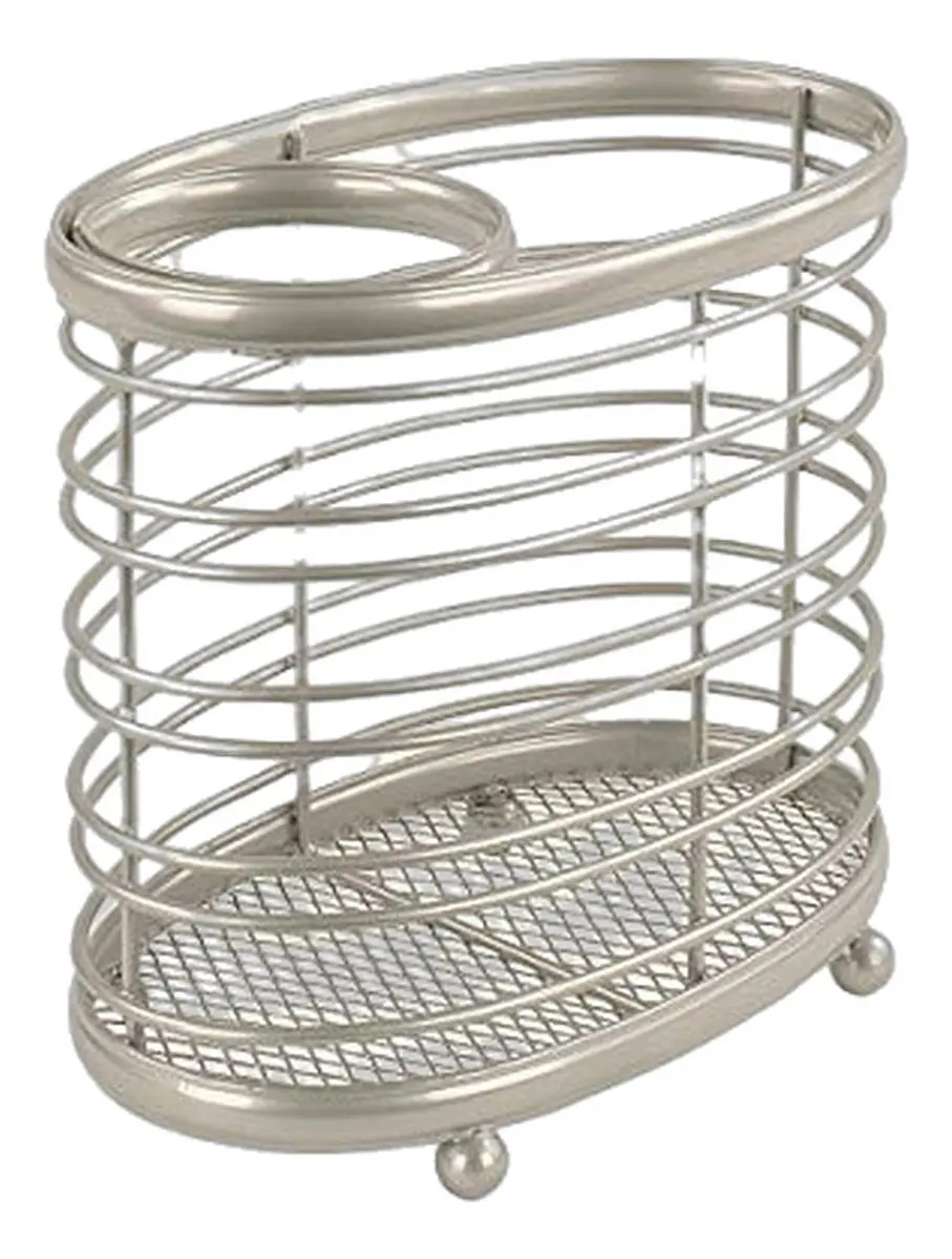 Spectrum - Soporte De Niquel Satinado Para Plancha De Pelo Blanco