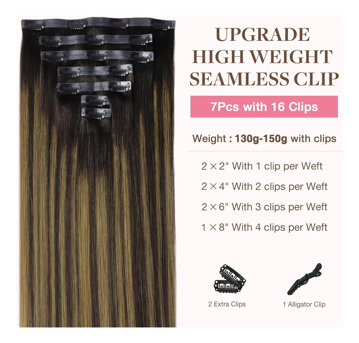Extensiones Humanas Remi 46cm #s-2/6/2 Marrón - Image 2
