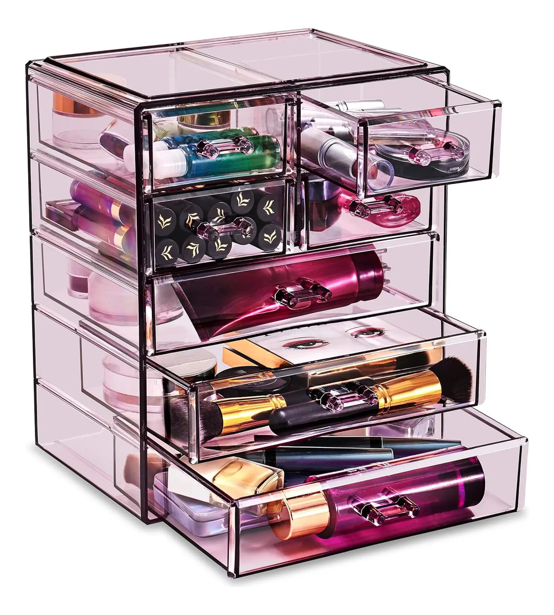 Organizador De Maquillaje En Acrílico Con 7 Cajones