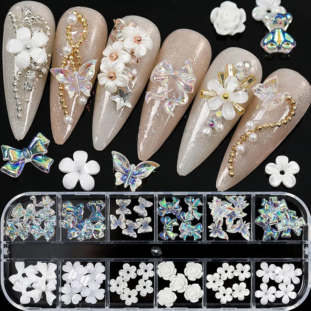 Decoraciones Para Manicura Forma De Mariposa Y Flor De 5 Cm - Image 6