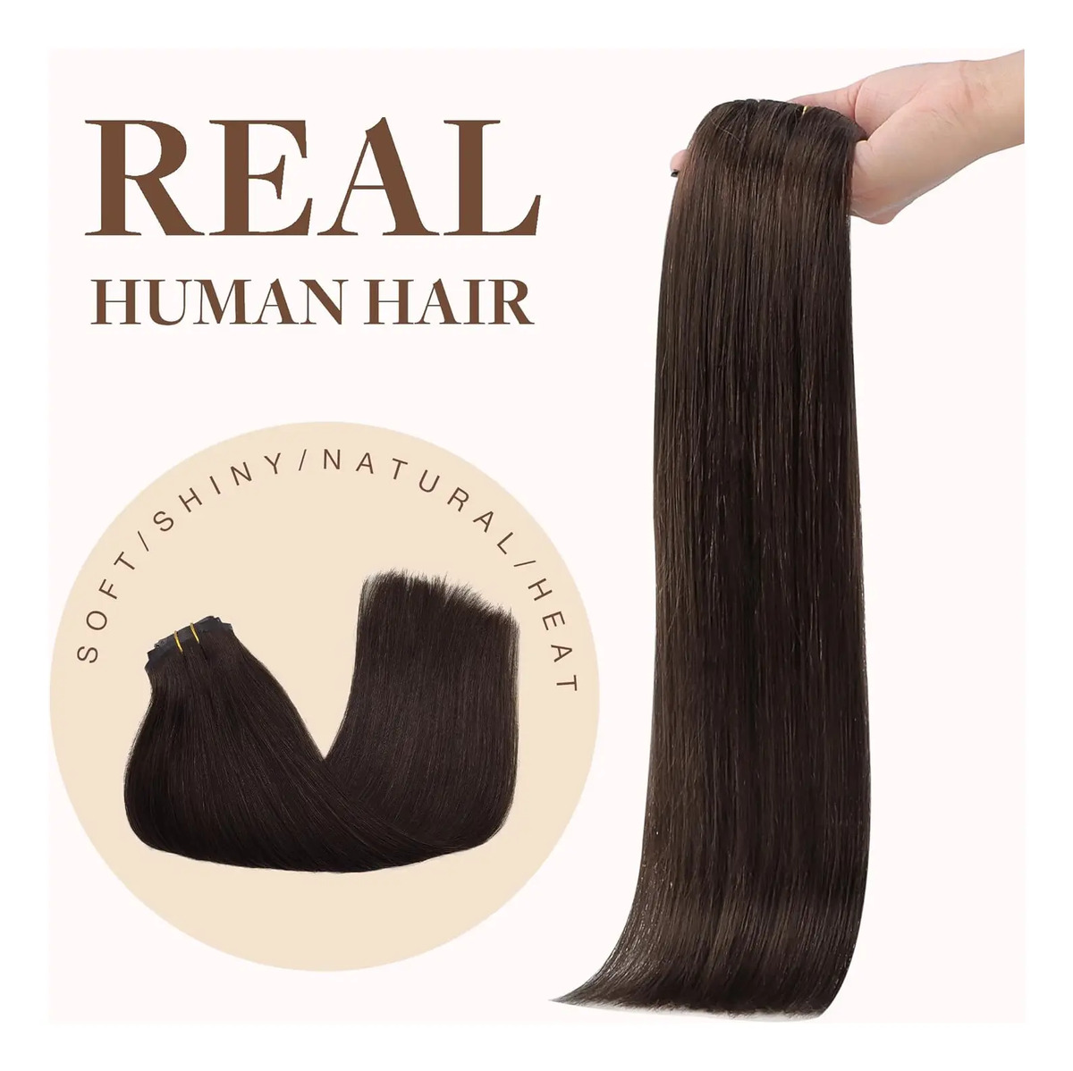 Cabello Humano 45cm 130g Castaño Castaño - Image 8