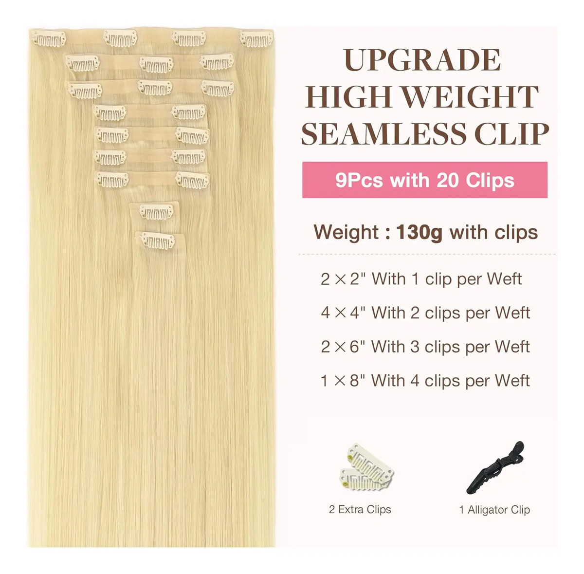 Extensiones Cabello Natural 35 Cm Rubio - Image 2