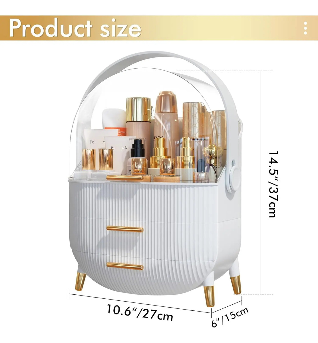 Organizador De Maquillaje Con Cubierta Transparente En Blanc - Image 4