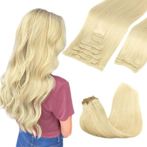 Cabello Humano Remy 45 Cm Rubio Platino Rubio Platino