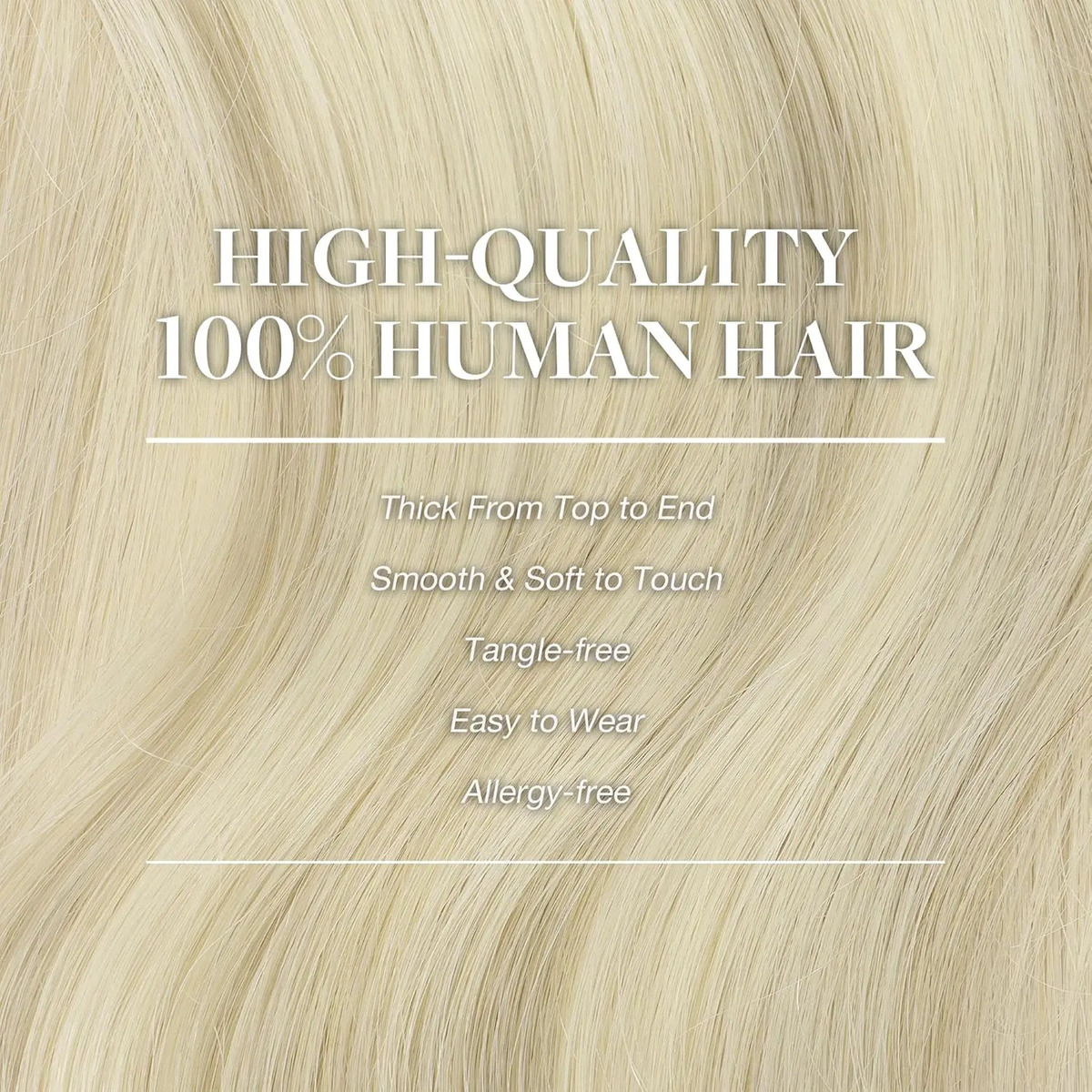 Cabello Humano Remy 35 Cm Rubio Cenizo Rubio Cenizo - Image 5