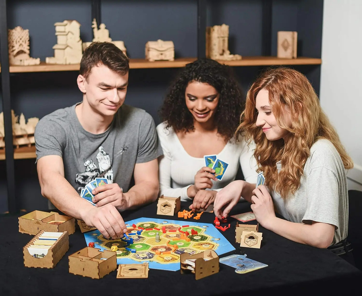 Organizador Fichas Tarjetas Kit Almacenamiento Para Catan Blanco - Image 9