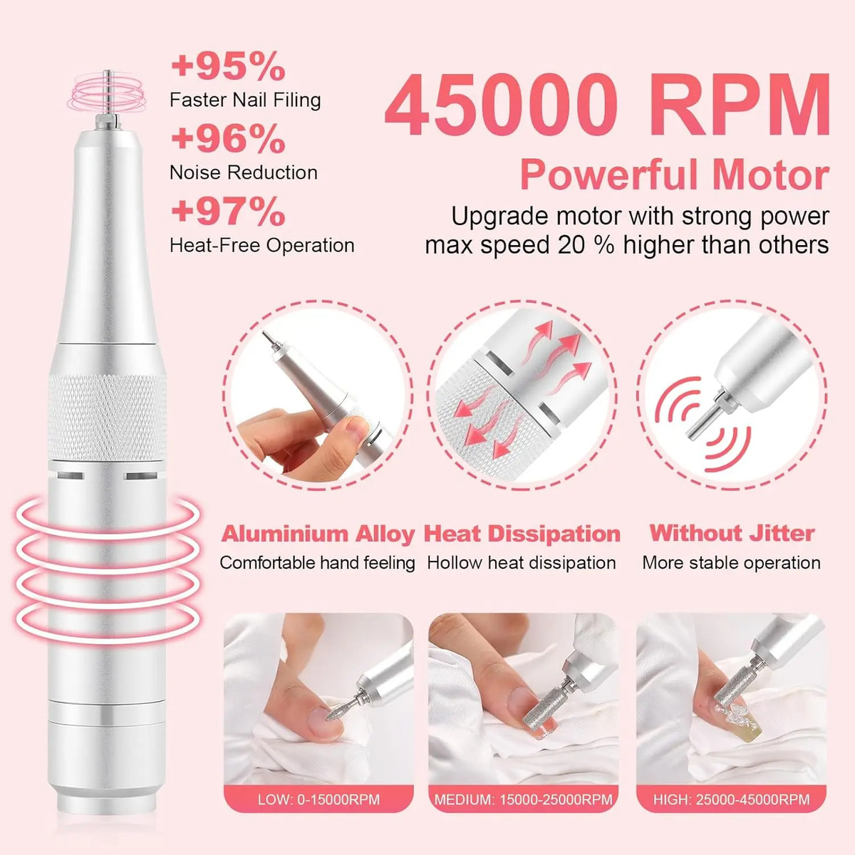 Máquina De Perforación De Uñas Recargable Para Manicure - Image 3