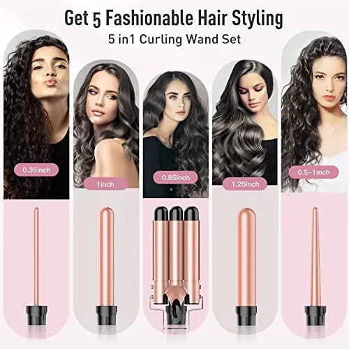 Set Rizador Pelo Y Tenazas Control Temperatura Rosa - Image 2