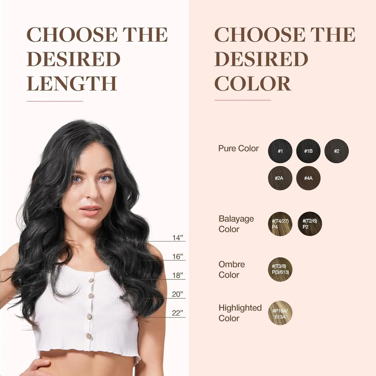 Cabello Humano Negro 45cm 110g Para Mujer Negro - Image 8