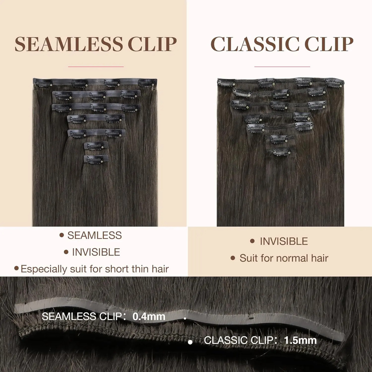 Extensiones De Cabello Humano De 45 Cm En Color Marrón - Image 4