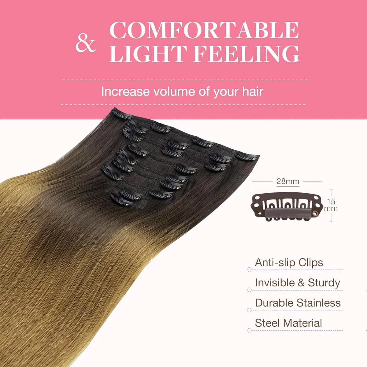 Extensiones De Cabello Humano 35 Cm Y 150 G Color Chocolate - Image 6