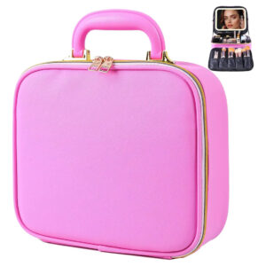 Bolso De Maquillaje Rosa Con Luz Led, Resistente Al Agua