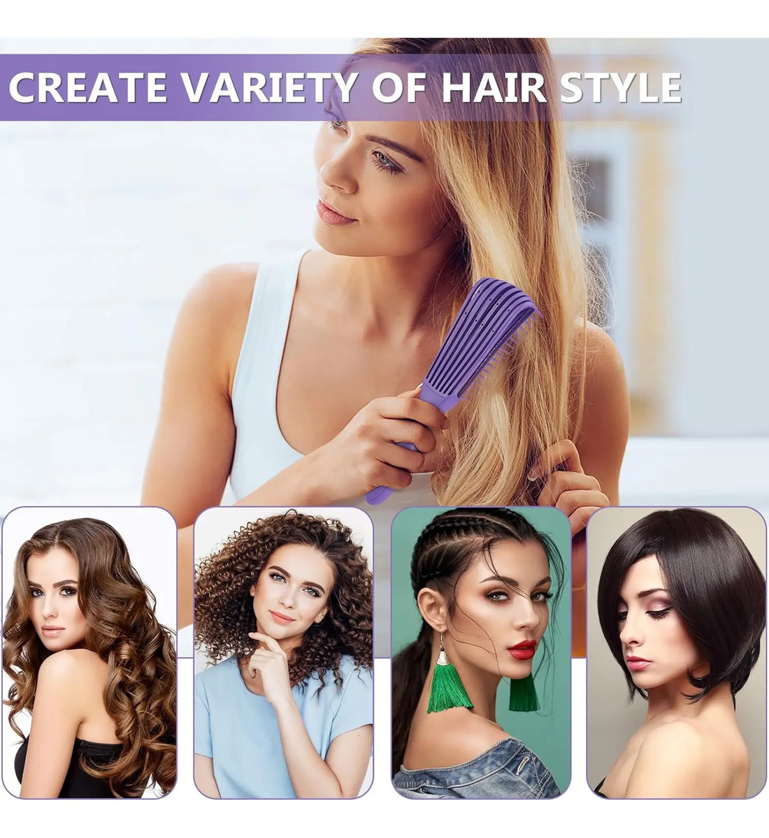 Cepillo De Pelo Para Mujer Hombre Niño Con 4 Piezas Incluye - Image 7