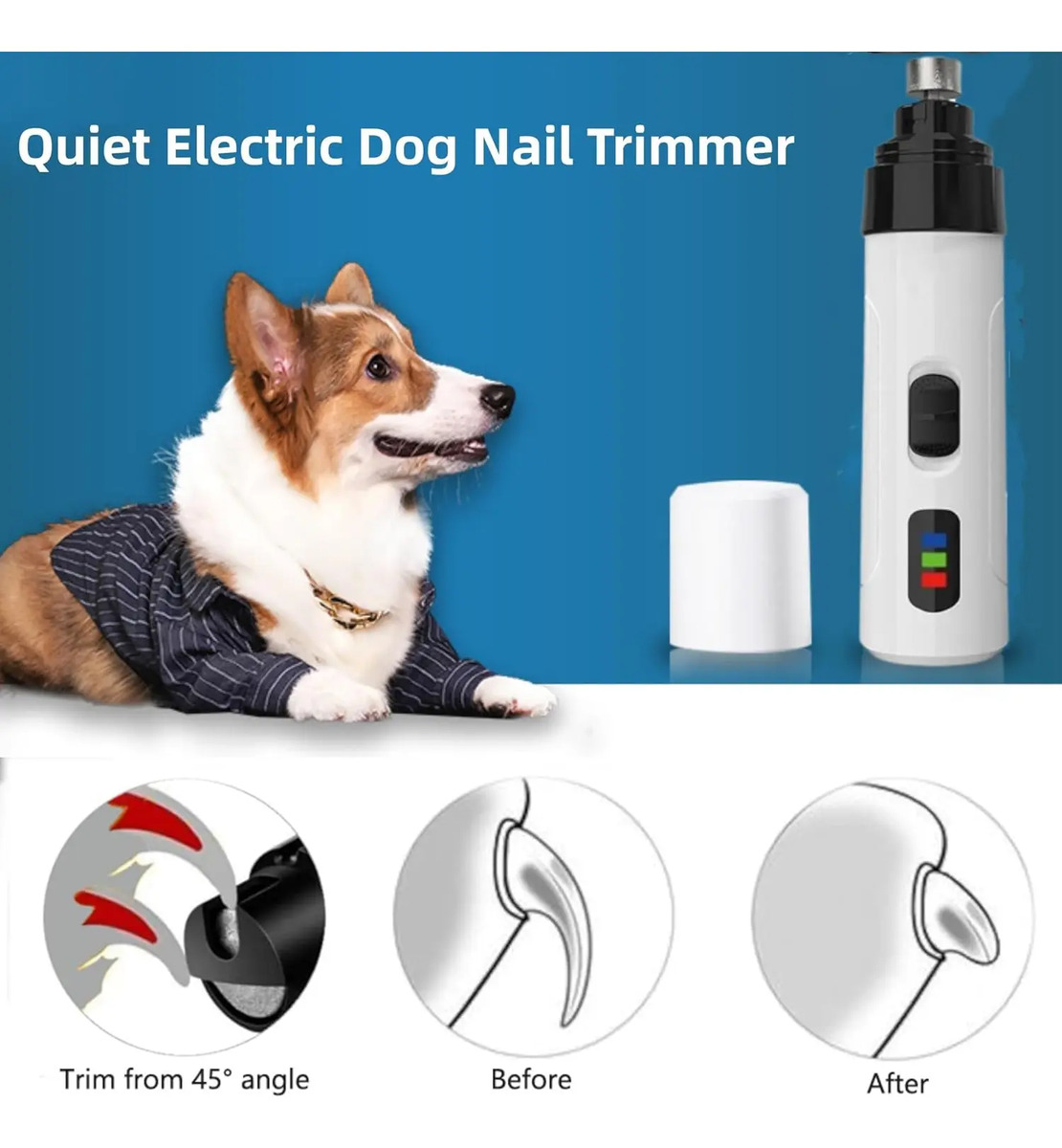 Silenciador De Uñas Para Perros Recargable Usb 2025 - Image 4